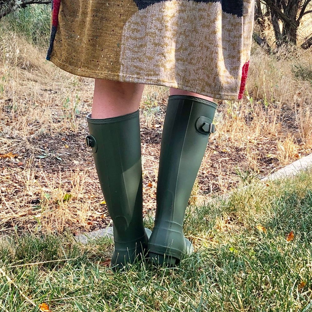 Olive Green Tall Matte Rubber Rain Boot ☔️🌈 - Picture 5 of 7